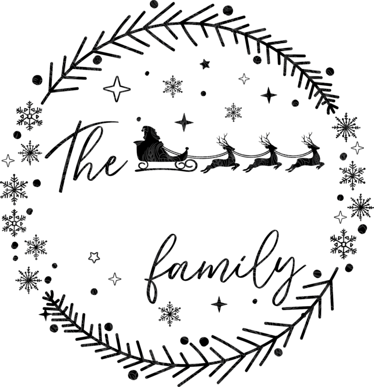 Christmas Family Monogram Santa and Sleigh Snowflakes – GBH22566